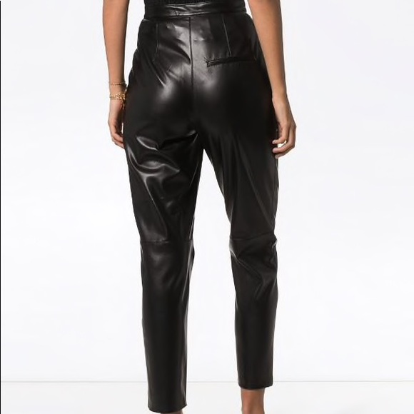 Nanushka Mltsu Vegan Leather Trousers Crop/Petite - Picture 2 of 4